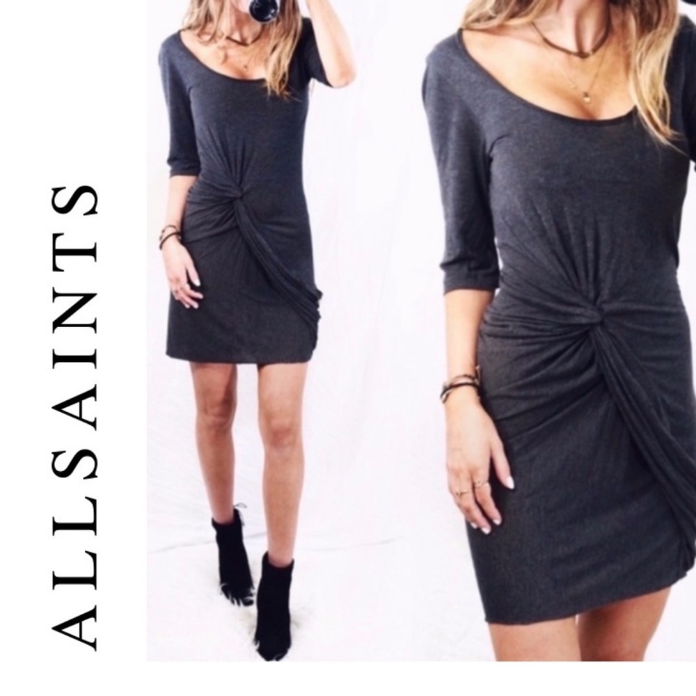 AllSaints Twain Jersey Dress Navy